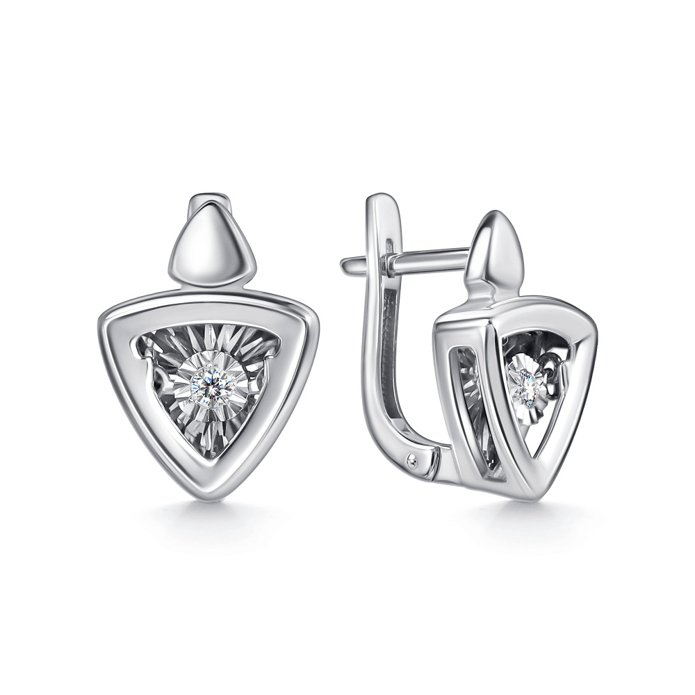 Золотые серьги GRIGORIEV с танцующим бриллиантом Г02-11-51129-11-00 Г02-11-51129-11-00 фото