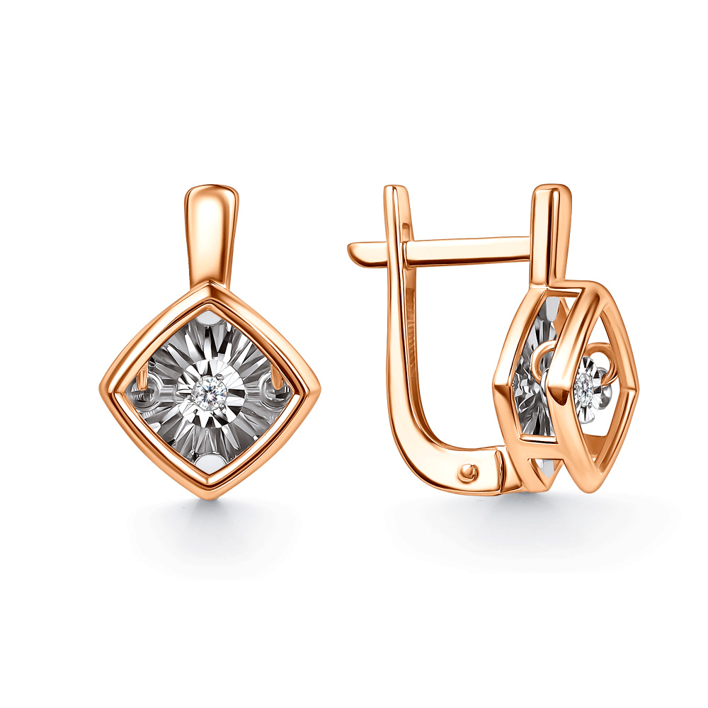 Золотые серьги GRIGORIEV с танцующим бриллиантом Г02-11-51200-11-00 Г02-11-51200-11-00 фото