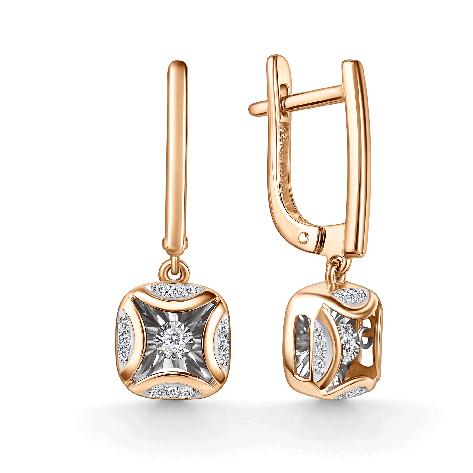 Золотые серьги GRIGORIEV с танцующим бриллиантом Г02-11-51206-31-00-1 Г02-11-51206-31-00-1 фото