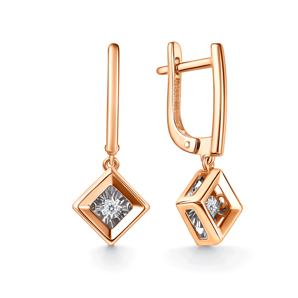 Золотые серьги GRIGORIEV с танцующим бриллиантом Г02-11-51207-11-00-1 Г02-11-51207-11-00-1 фото