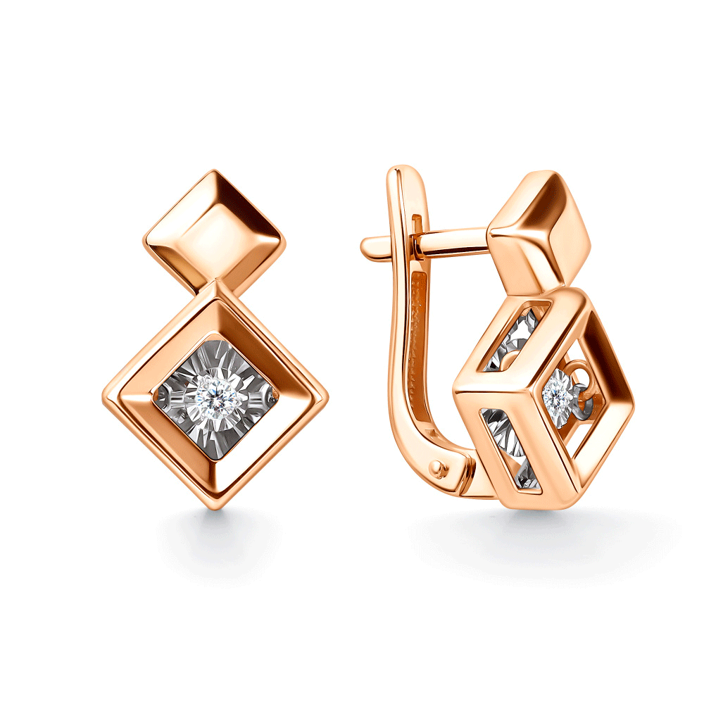 Золотые серьги GRIGORIEV с танцующим бриллиантом Г02-11-51207-11-00 Г02-11-51207-11-00 фото