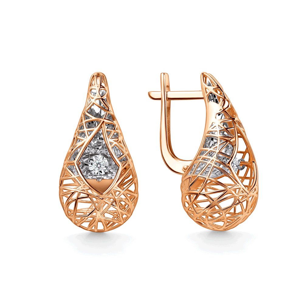 Золотые серьги GRIGORIEV с танцующим бриллиантом Г02-11-51257-11-00-1 Г02-11-51257-11-00-1 фото