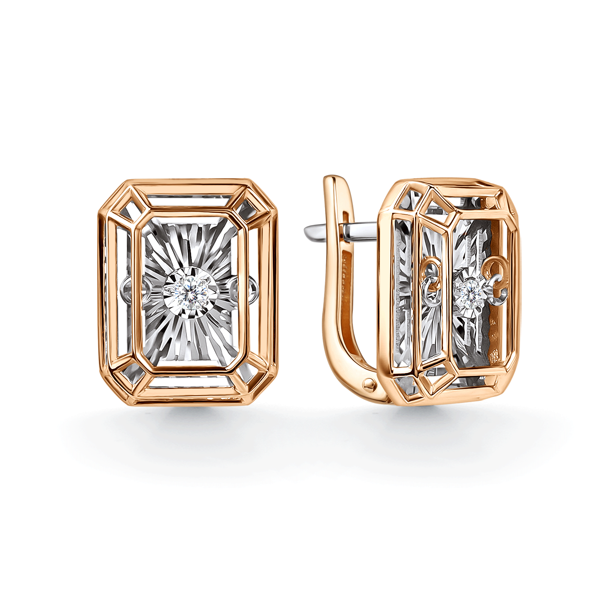 Золотые серьги GRIGORIEV с танцующим бриллиантом Г02-11-51279-11-00 Г02-11-51279-11-00 фото