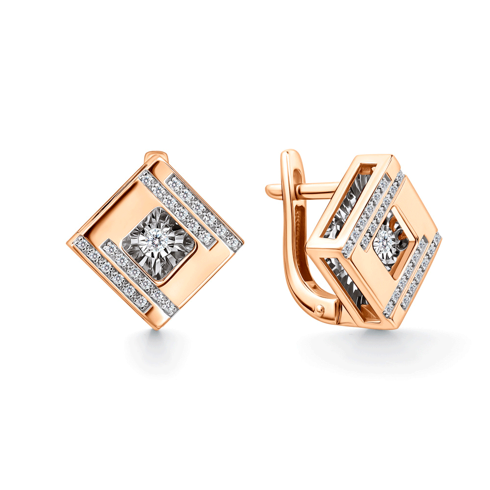 Золотые серьги GRIGORIEV с танцующим бриллиантом Г02-11-51284-31-00 Г02-11-51284-31-00 фото