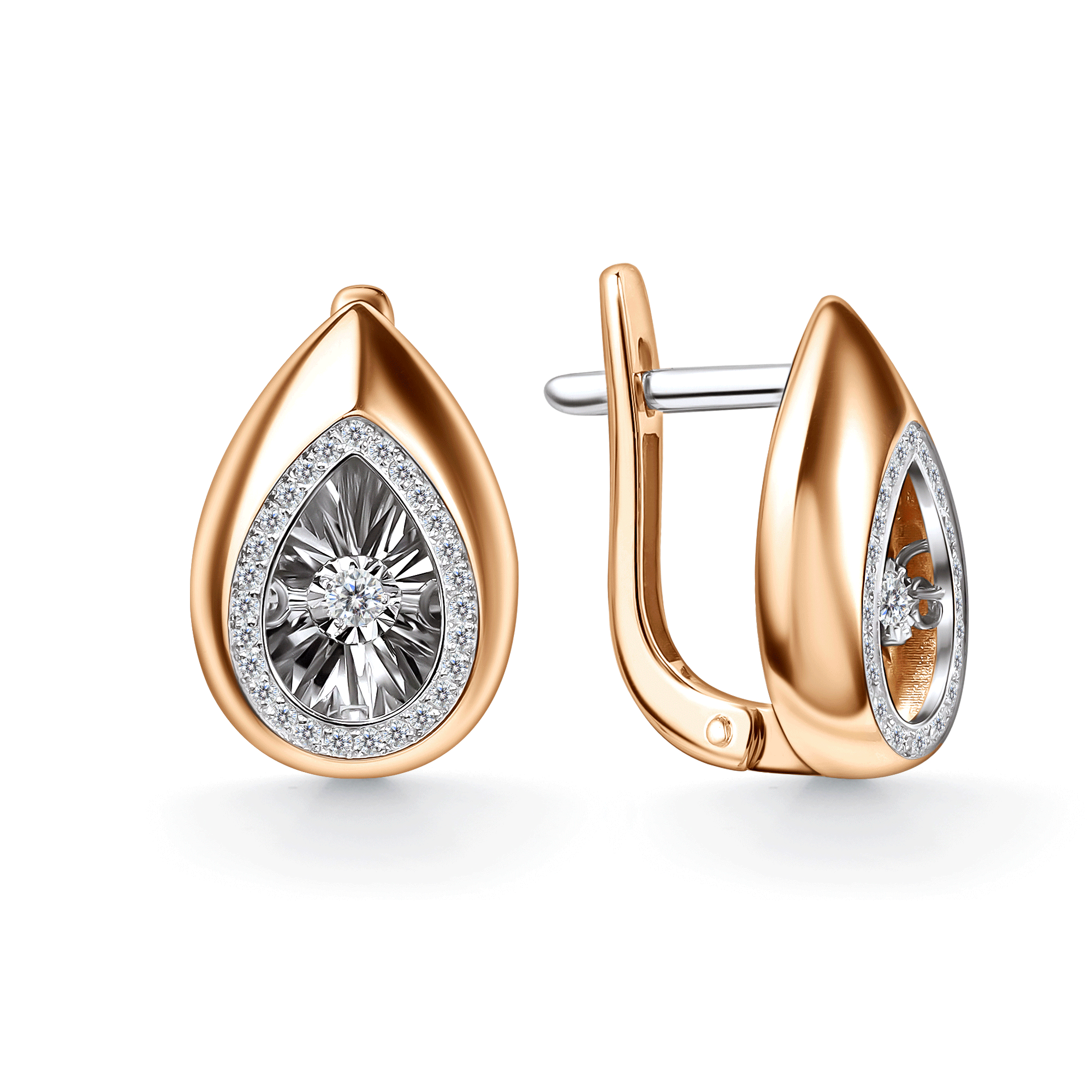 Золотые серьги GRIGORIEV с танцующим бриллиантом Г02-11-51308-31-00 Г02-11-51308-31-00 фото