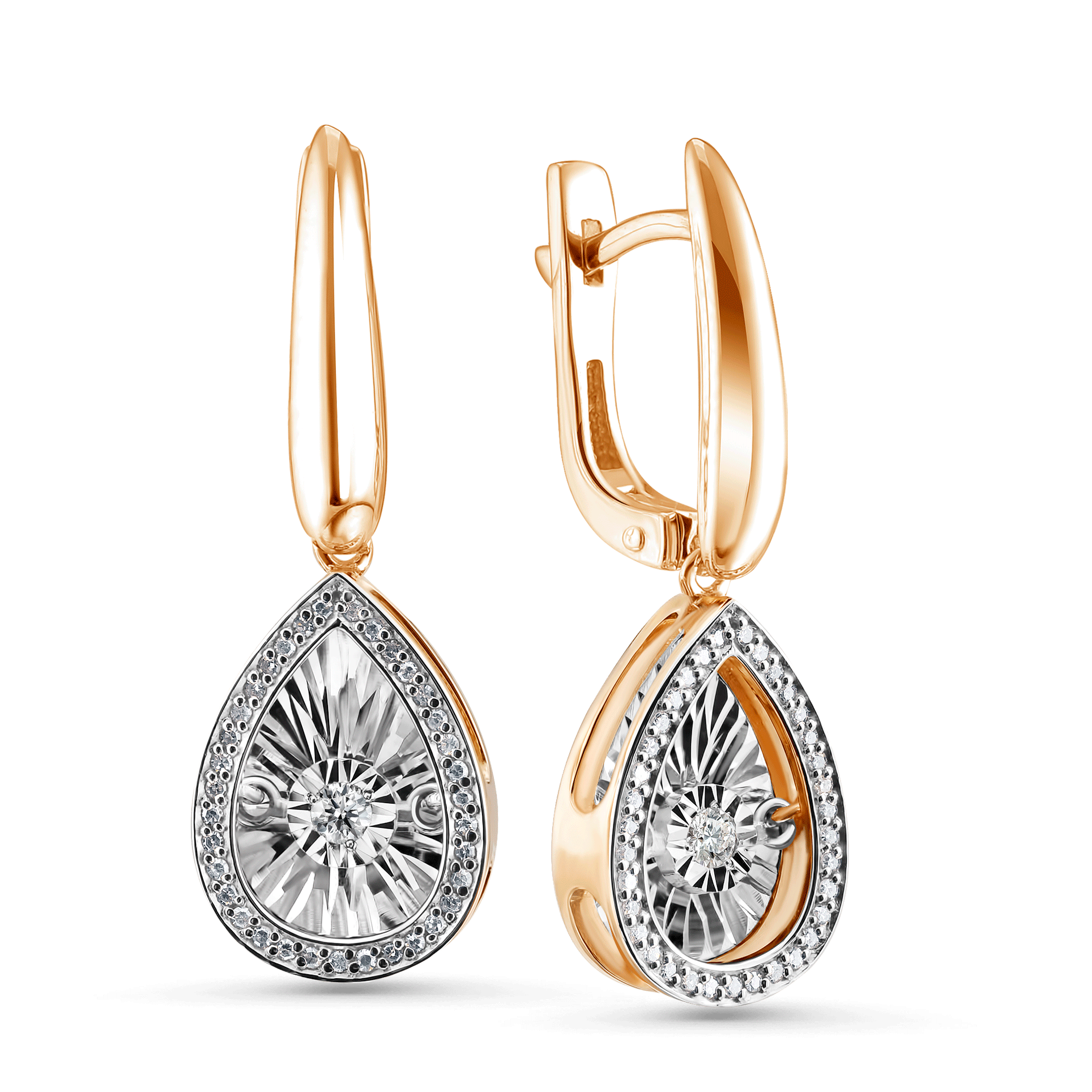 Золотые серьги GRIGORIEV с танцующим бриллиантом Г02-11-5497-31-00 Г02-11-5497-31-00 фото