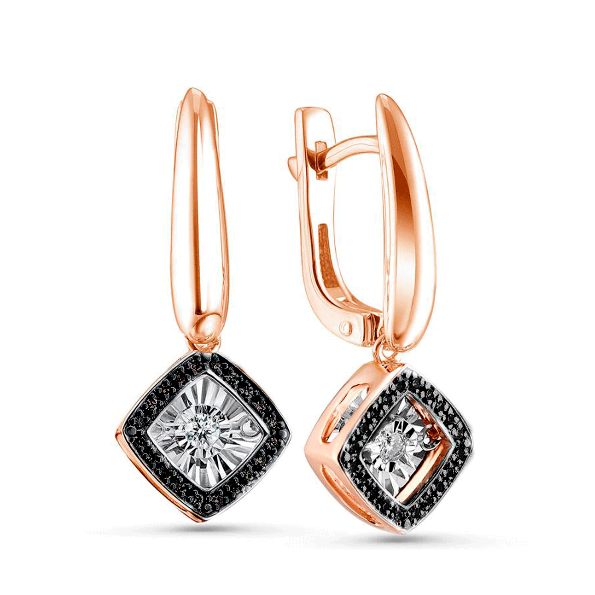 Золотые серьги GRIGORIEV с танцующим бриллиантом и чёрным бриллиантом Г02-11-5499-13-00-1 Г02-11-5499-13-00-1 фото