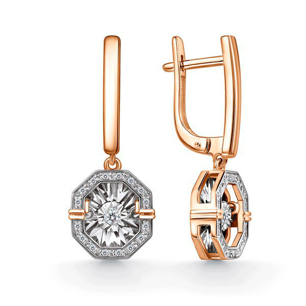 Золотые серьги GRIGORIEV с танцующим бриллиантом Г02-11-5630-11-00-1 Г02-11-5630-11-00-1 фото