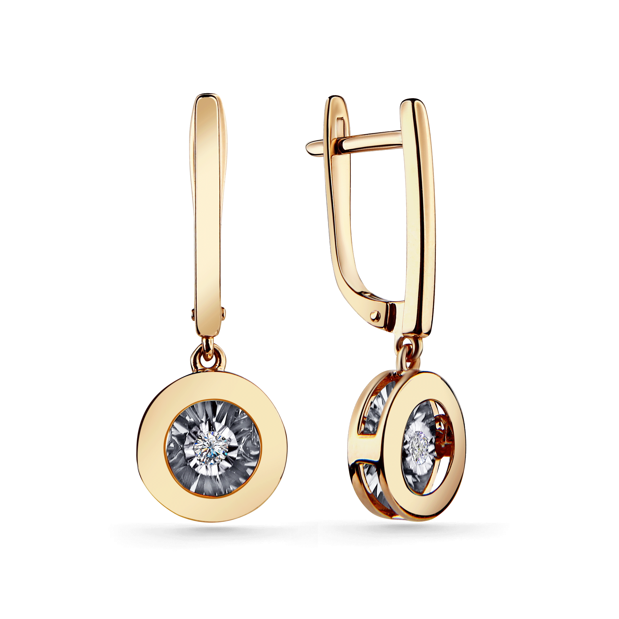 Золотые серьги GRIGORIEV с танцующим бриллиантом Г02-11-5742-11-00 Г02-11-5742-11-00 фото