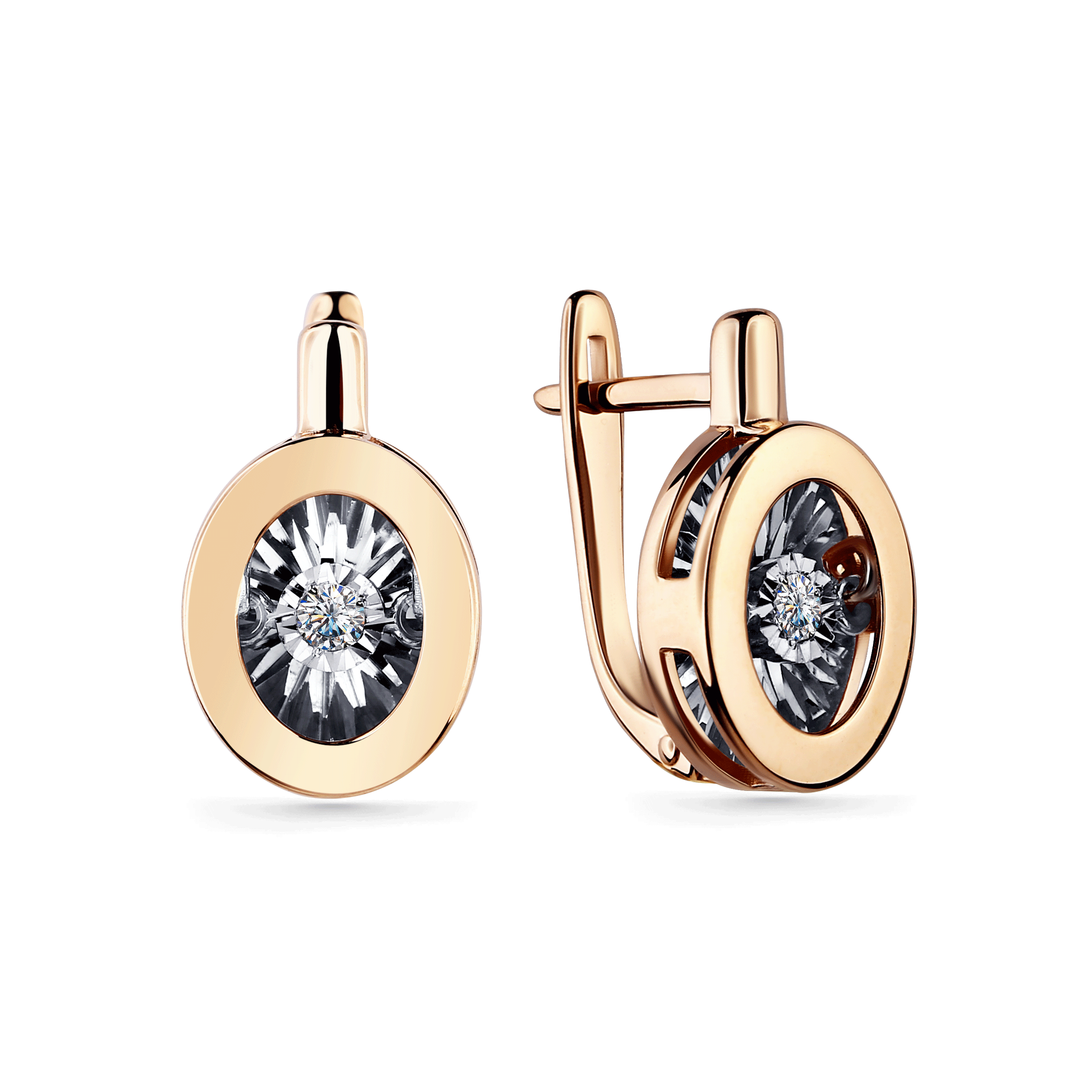 Золотые серьги GRIGORIEV с танцующим бриллиантом Г02-11-5744-11-00-1 Г02-11-5744-11-00-1 фото