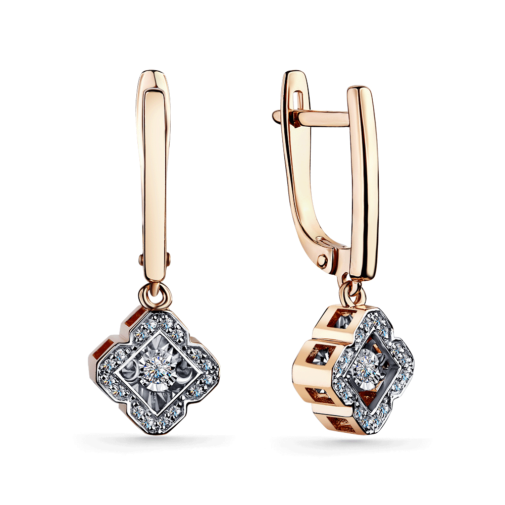 Золотые серьги GRIGORIEV с танцующим бриллиантом Г02-11-5904-31-00-1 Г02-11-5904-31-00-1 фото