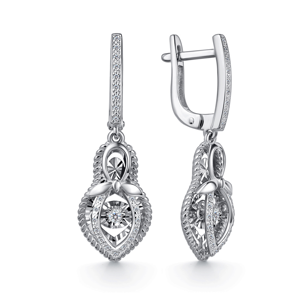 Серьги из белого золота GRIGORIEV с танцующим бриллиантом Г02-12-51133-31-00-1 Г02-12-51133-31-00-1 фото