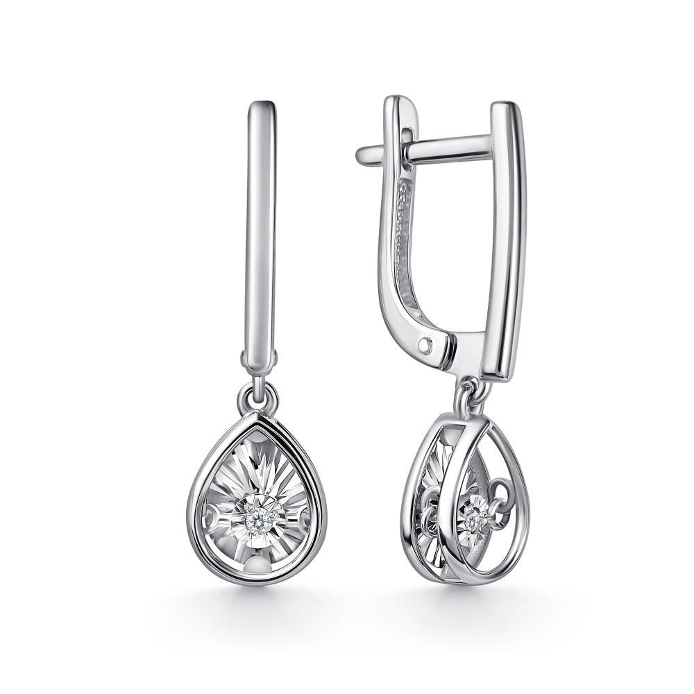 Серьги из белого золота GRIGORIEV с танцующим бриллиантом Г02-12-51202-11-00-1 Г02-12-51202-11-00-1 фото