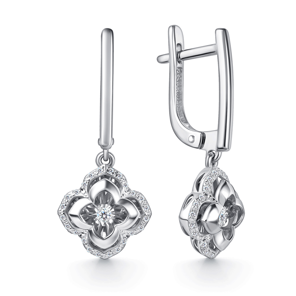 Серьги из белого золота GRIGORIEV с танцующим бриллиантом Г02-12-51205-31-00-1 Г02-12-51205-31-00-1 фото