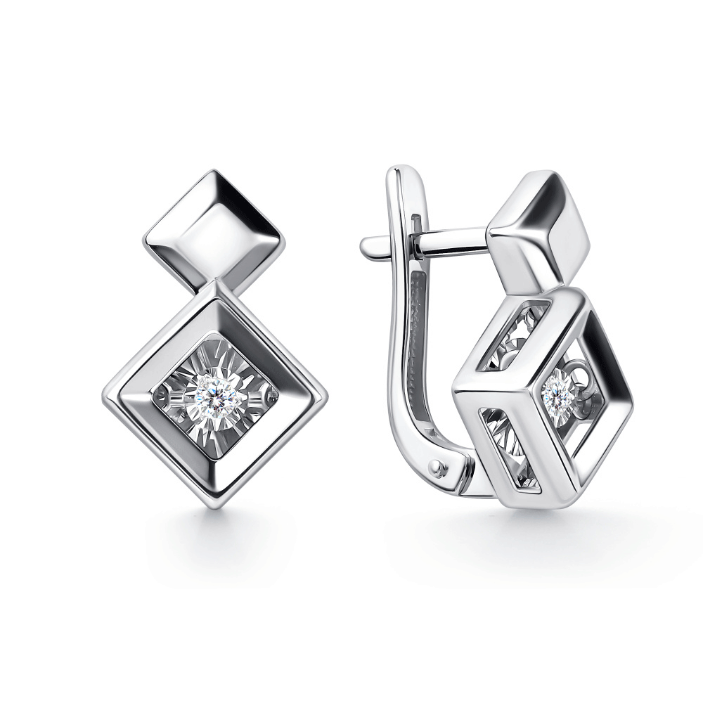 Серьги из белого золота GRIGORIEV с танцующим бриллиантом Г02-12-51207-11-00 Г02-12-51207-11-00 фото