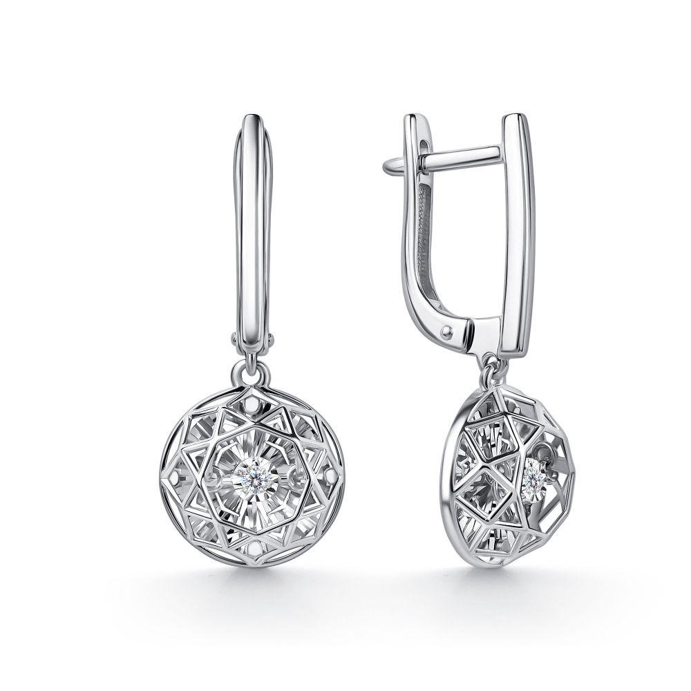 Серьги из белого золота GRIGORIEV с танцующим бриллиантом Г02-12-51235-11-00-1 Г02-12-51235-11-00-1 фото