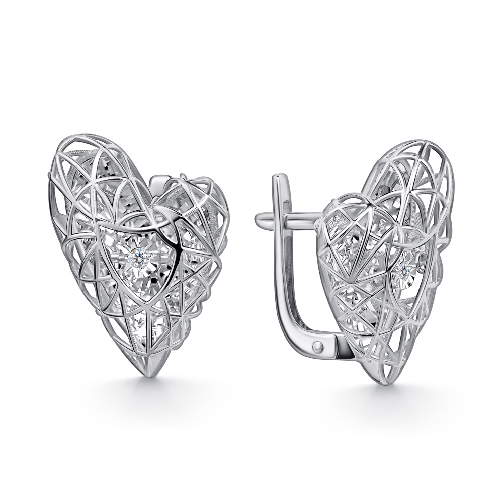 Серьги из белого золота GRIGORIEV с танцующим бриллиантом Г02-12-51251-11-00 Г02-12-51251-11-00 фото