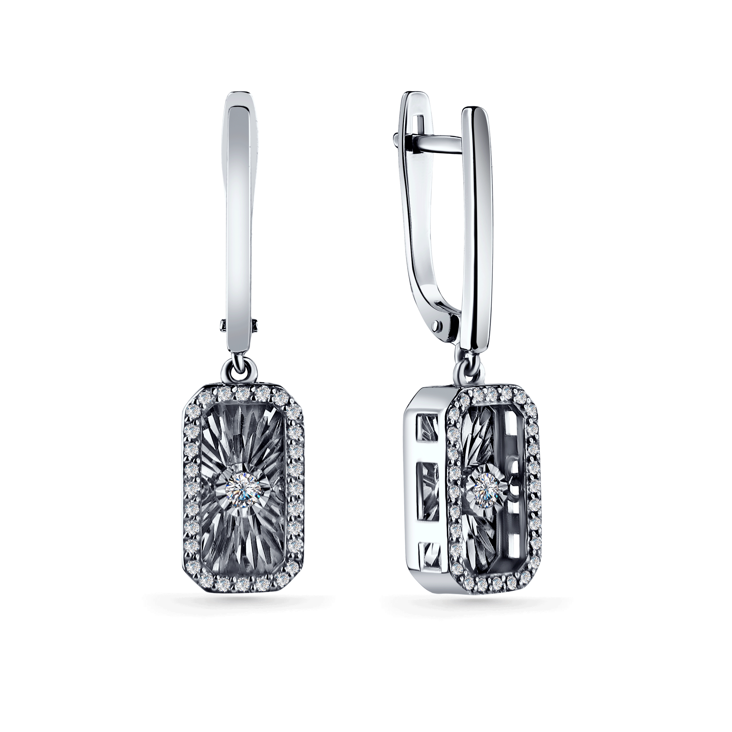 Серьги из белого золота GRIGORIEV с танцующим бриллиантом Г02-12-5697-31-00-1 Г02-12-5697-31-00-1 фото