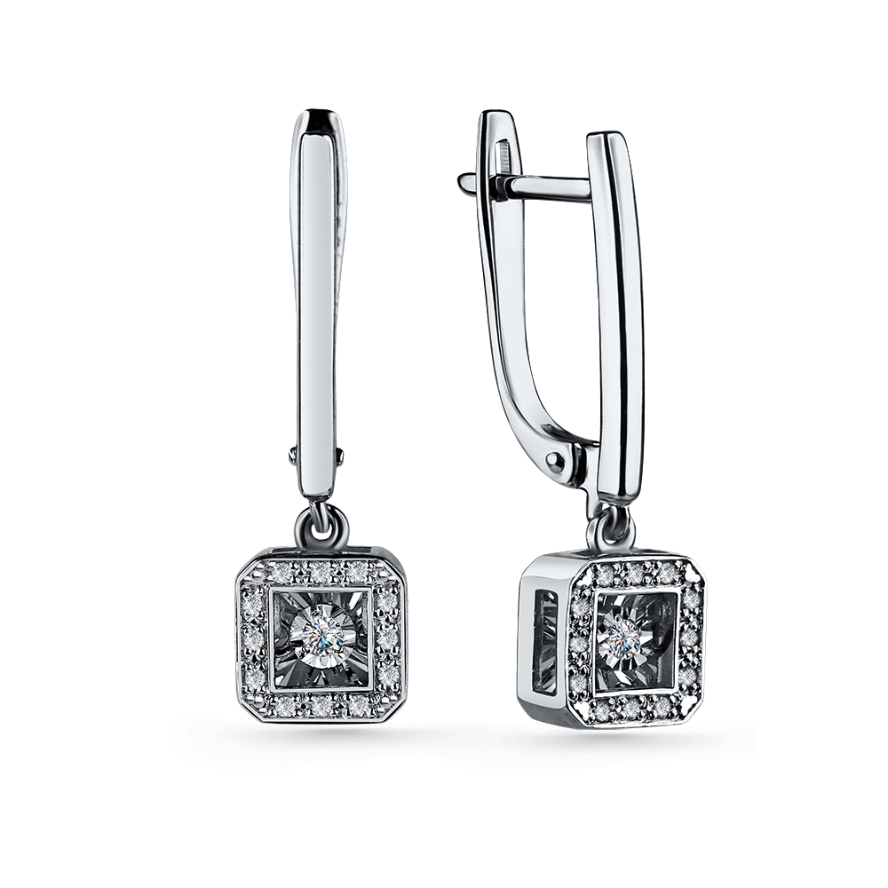 Серьги из белого золота GRIGORIEV с танцующим бриллиантом Г02-12-5903-31-00-1 Г02-12-5903-31-00-1 фото