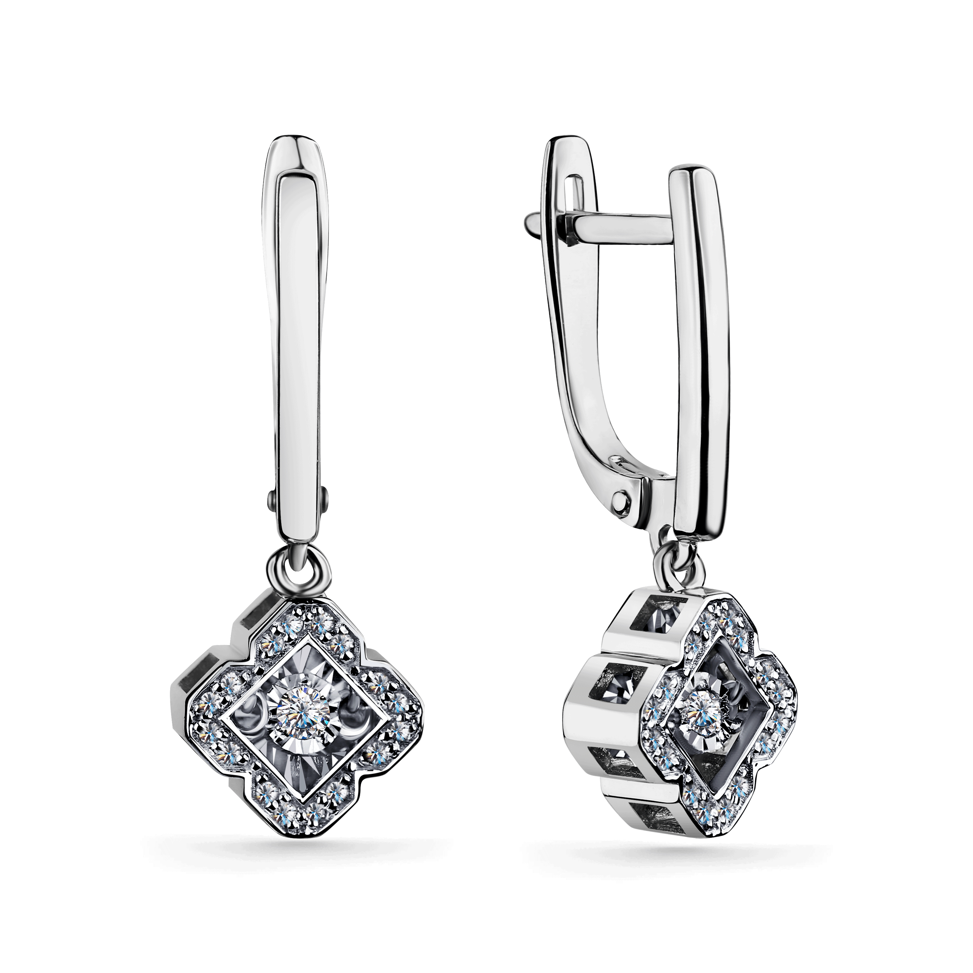 Серьги из белого золота GRIGORIEV с танцующим бриллиантом Г02-12-5904-31-00-1 Г02-12-5904-31-00-1 фото