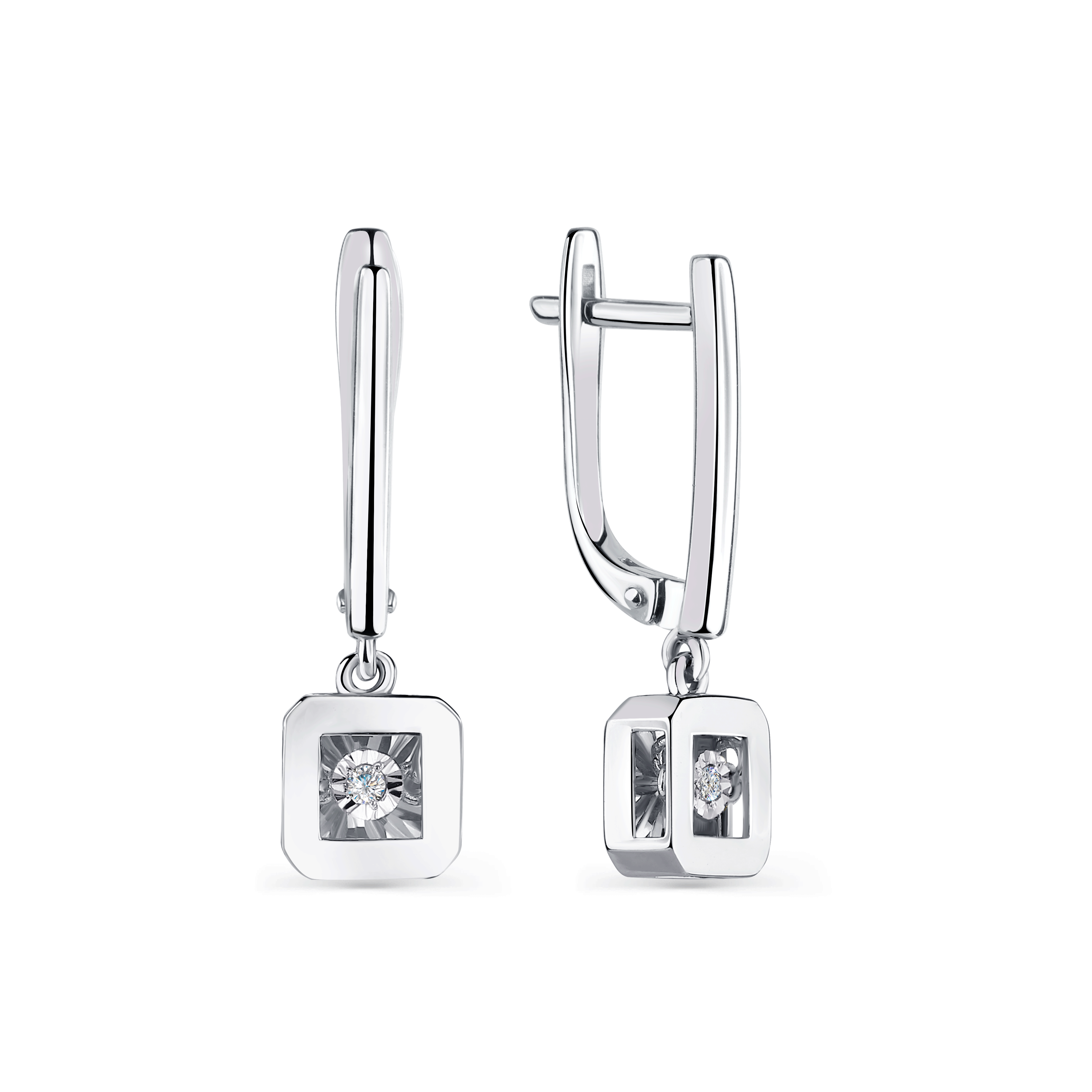 Серьги из белого золота GRIGORIEV с танцующим бриллиантом Г02-12-5914-11-00-1 Г02-12-5914-11-00-1 фото