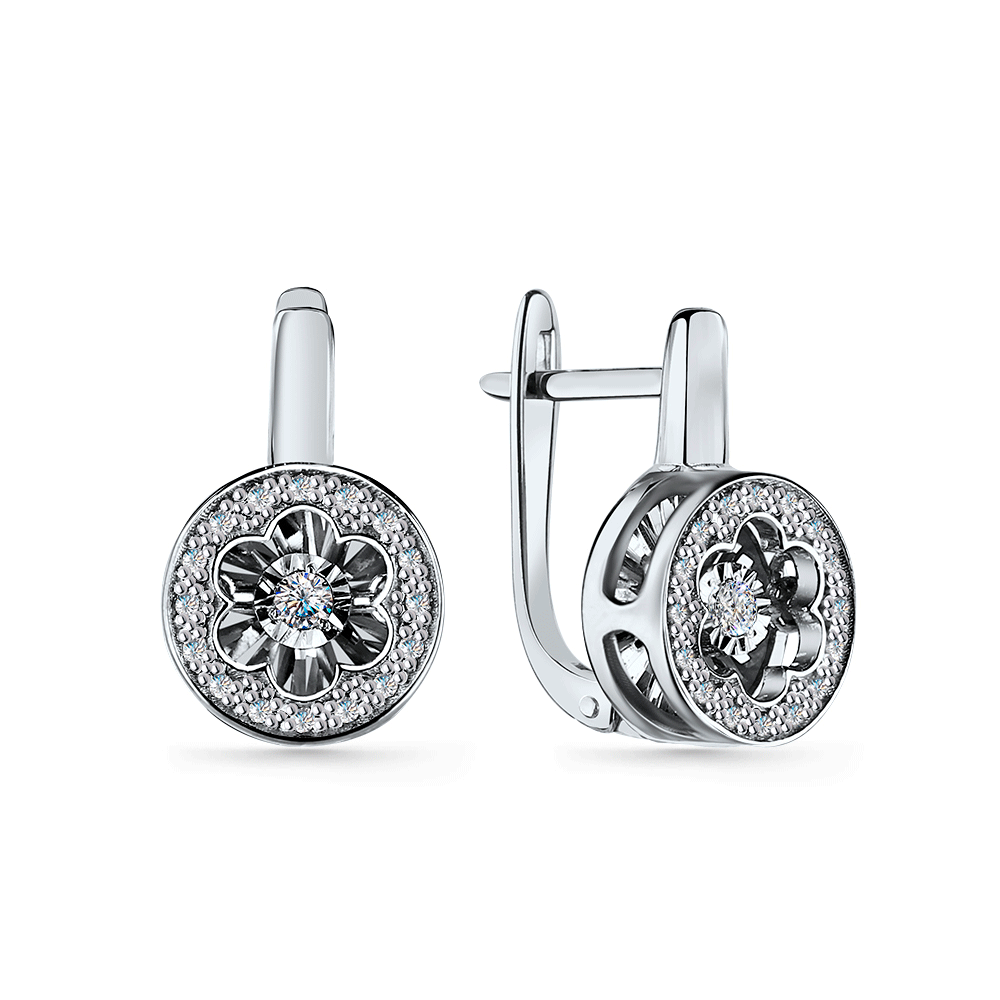 Серьги из белого золота GRIGORIEV с танцующим бриллиантом Г02-12-5925-31-00 Г02-12-5925-31-00 фото