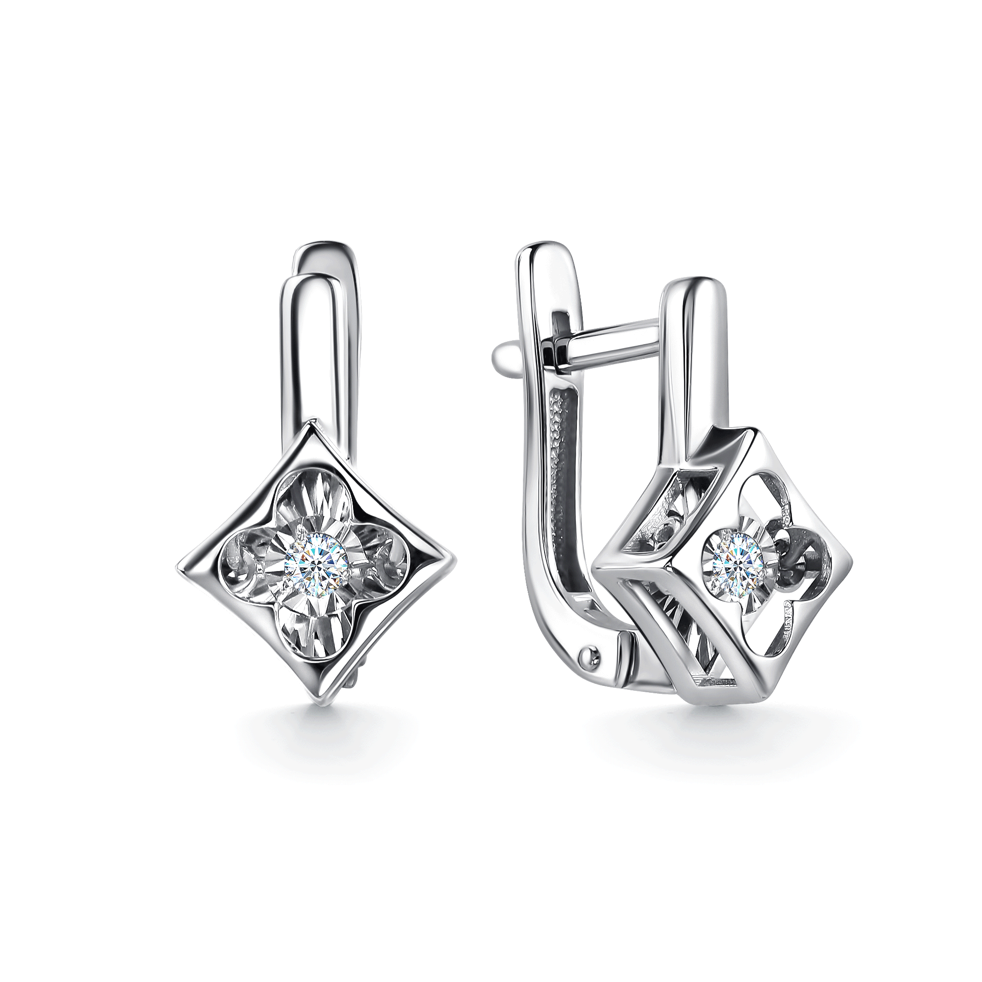 Серьги из белого золота GRIGORIEV с танцующим бриллиантом Г02-12-5957-11-00 Г02-12-5957-11-00 фото
