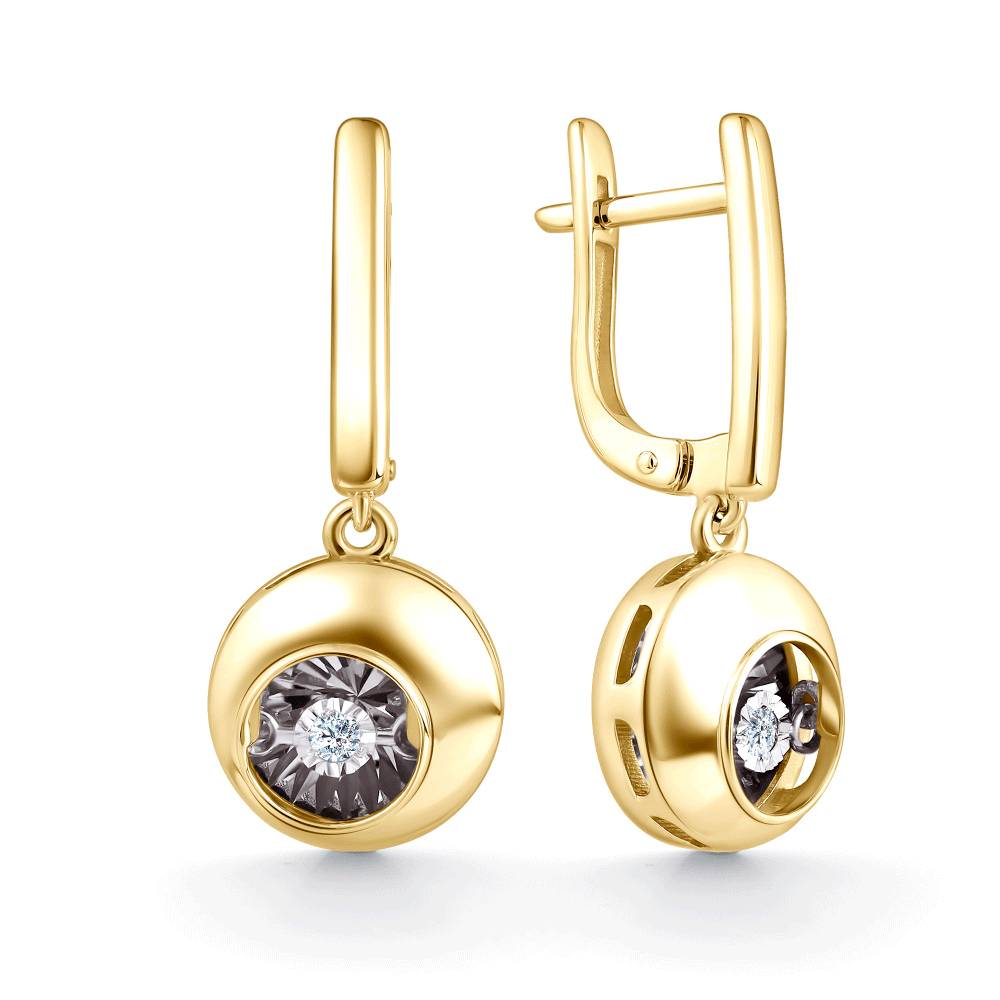 Серьги из лимонного золота GRIGORIEV с танцующим бриллиантом Г02-13-51028-11-00-1 Г02-13-51028-11-00-1 фото