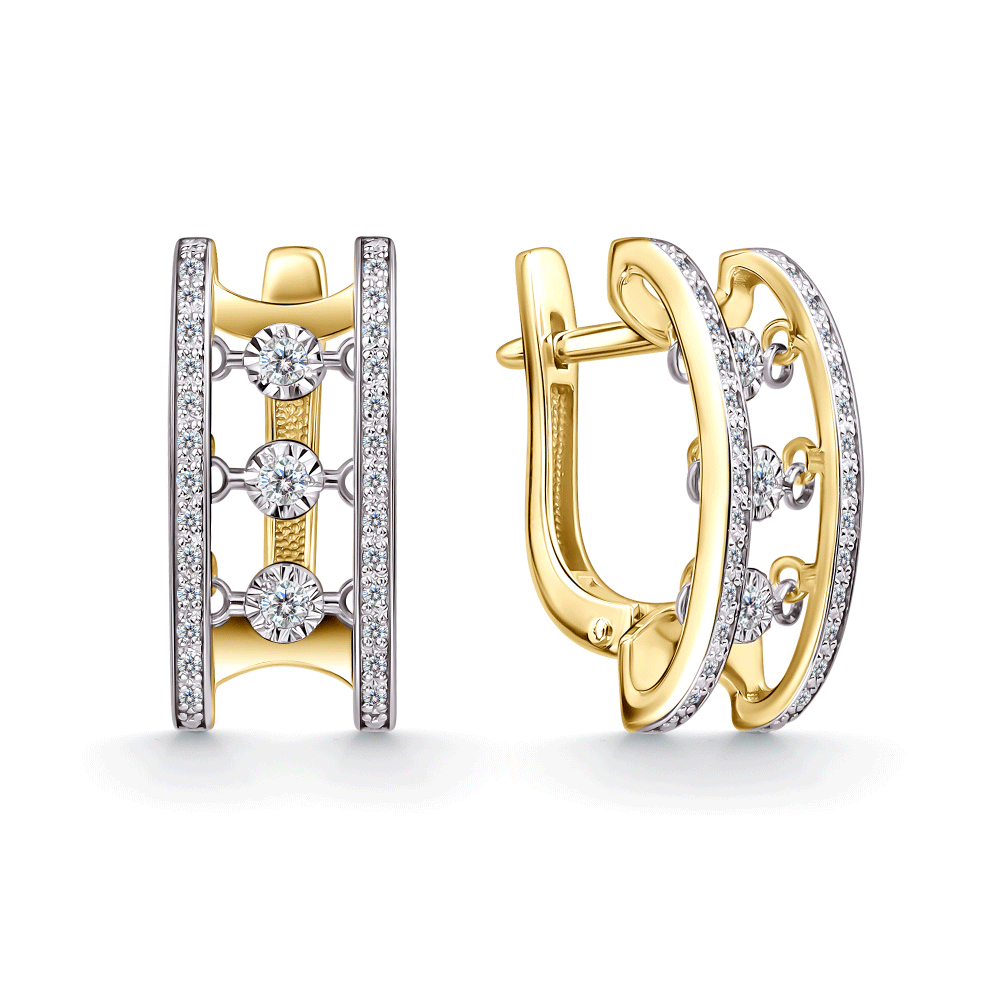 Серьги из лимонного золота GRIGORIEV с танцующим бриллиантом Г02-13-51114-31-00 Г02-13-51114-31-00 фото