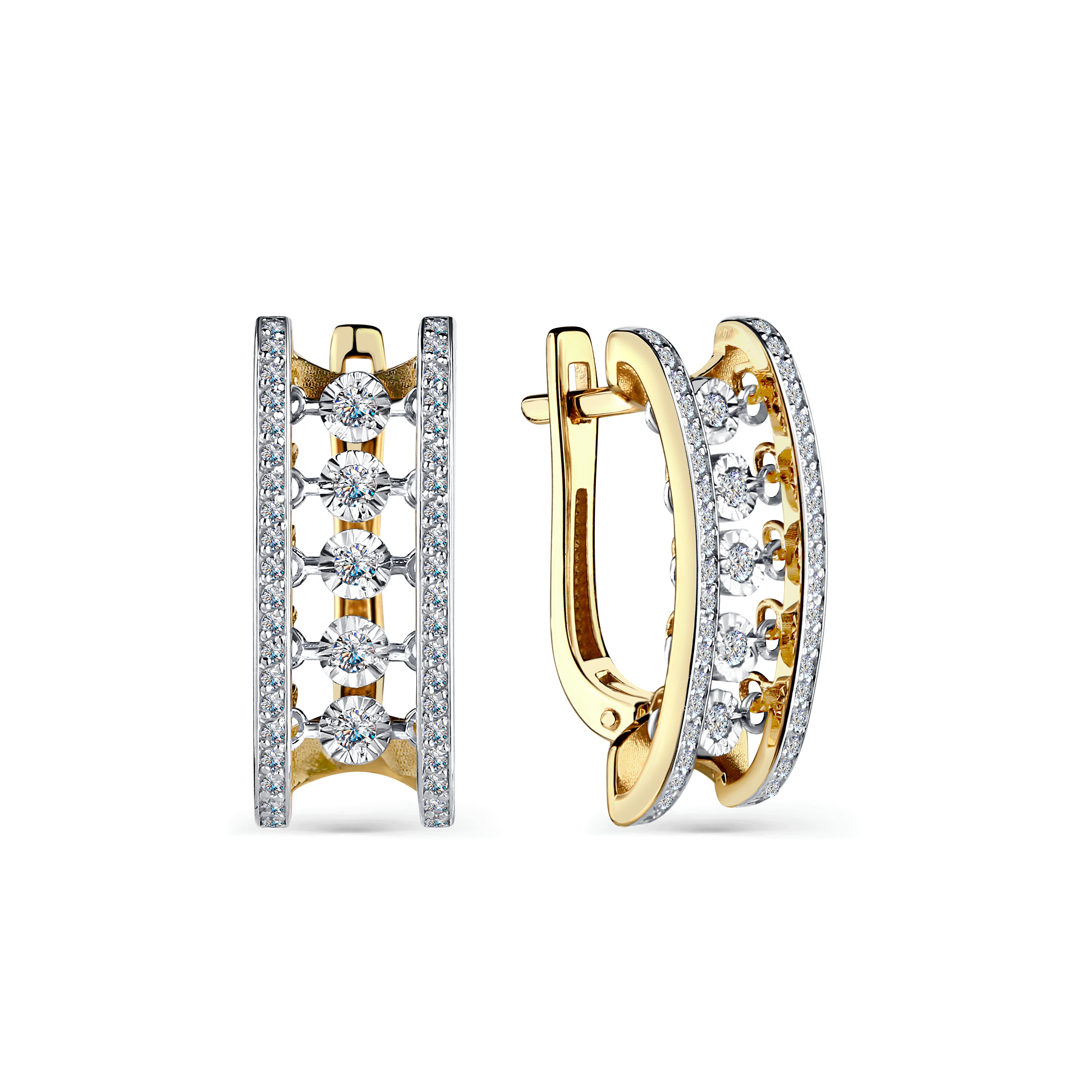 Серьги из лимонного золота GRIGORIEV с танцующим бриллиантом Г02-13-5872-31-00 Г02-13-5872-31-00 фото