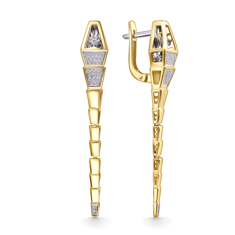 Серьги из лимонного золота GRIGORIEV с танцующим бриллиантом Г02-13-5943-31-00-1 Г02-13-5943-31-00-1 фото