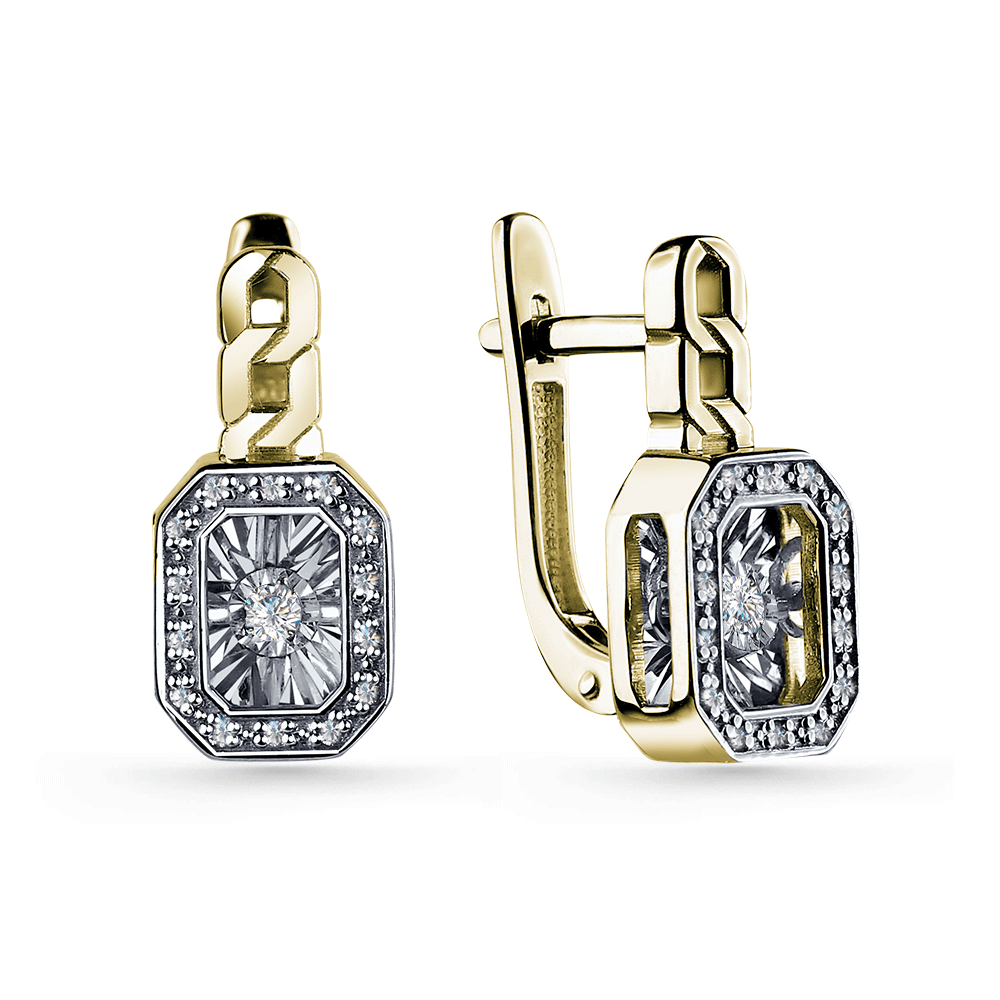 Серьги из лимонного золота GRIGORIEV с танцующим бриллиантом Г02-13-5995-31-00 Г02-13-5995-31-00 фото