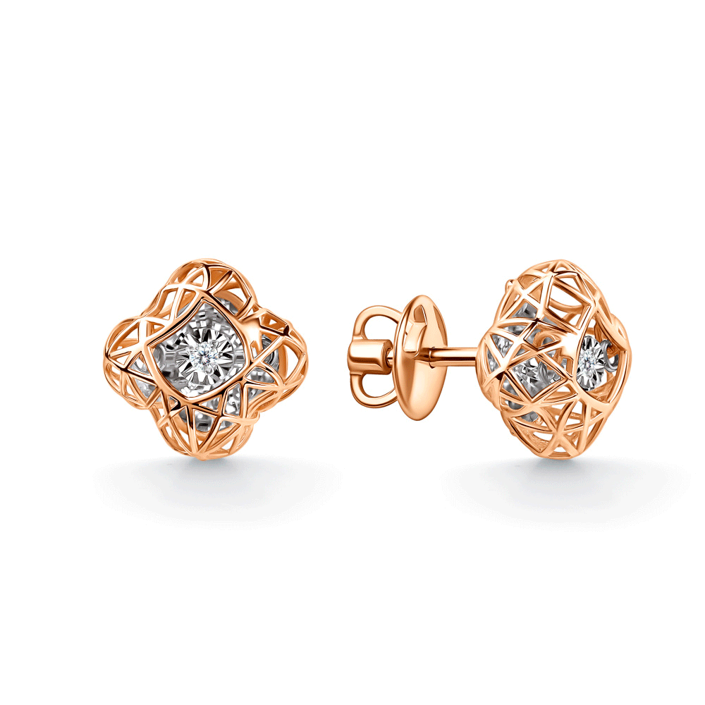 Золотые серьги GRIGORIEV с танцующим бриллиантом Г12-11-51250-11-00 Г12-11-51250-11-00 фото