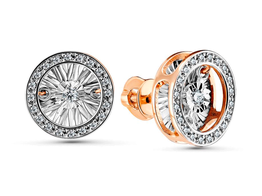 Золотые серьги GRIGORIEV с танцующим бриллиантом Г12-11-5478-31-00 Г12-11-5478-31-00 фото