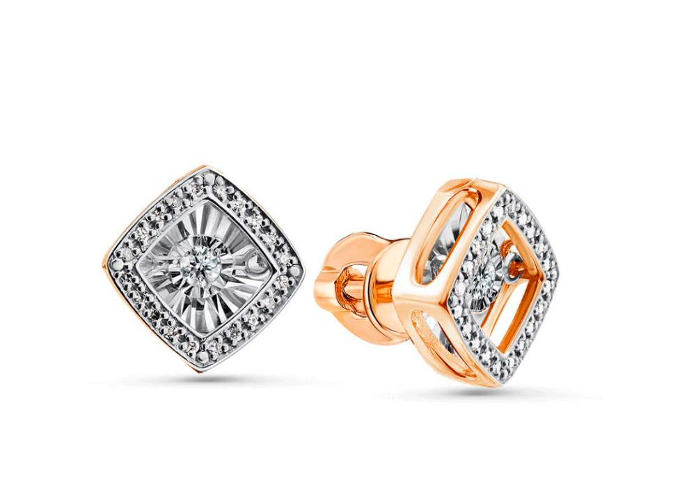 Золотые серьги GRIGORIEV с танцующим бриллиантом Г12-11-5499-31-00 Г12-11-5499-31-00 фото