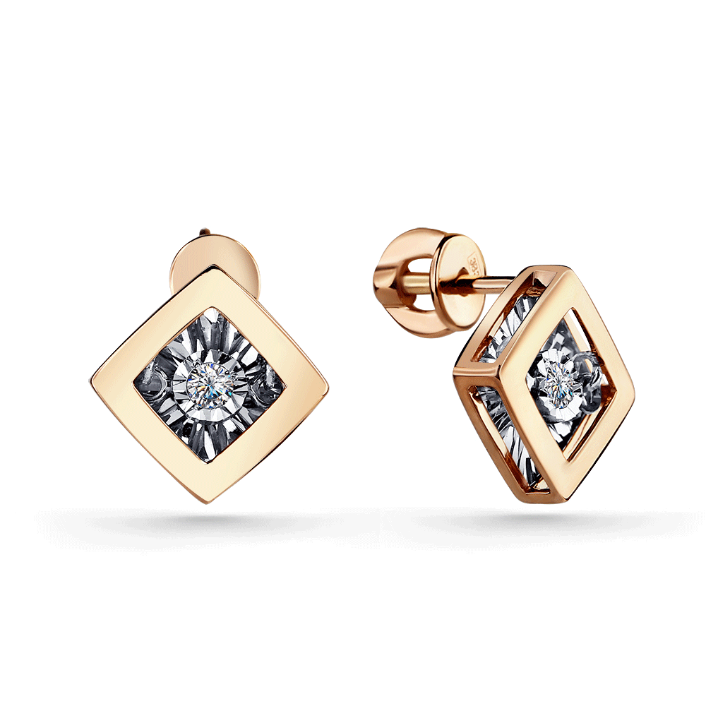 Золотые серьги GRIGORIEV с танцующим бриллиантом Г12-11-5737-11-00 Г12-11-5737-11-00 фото