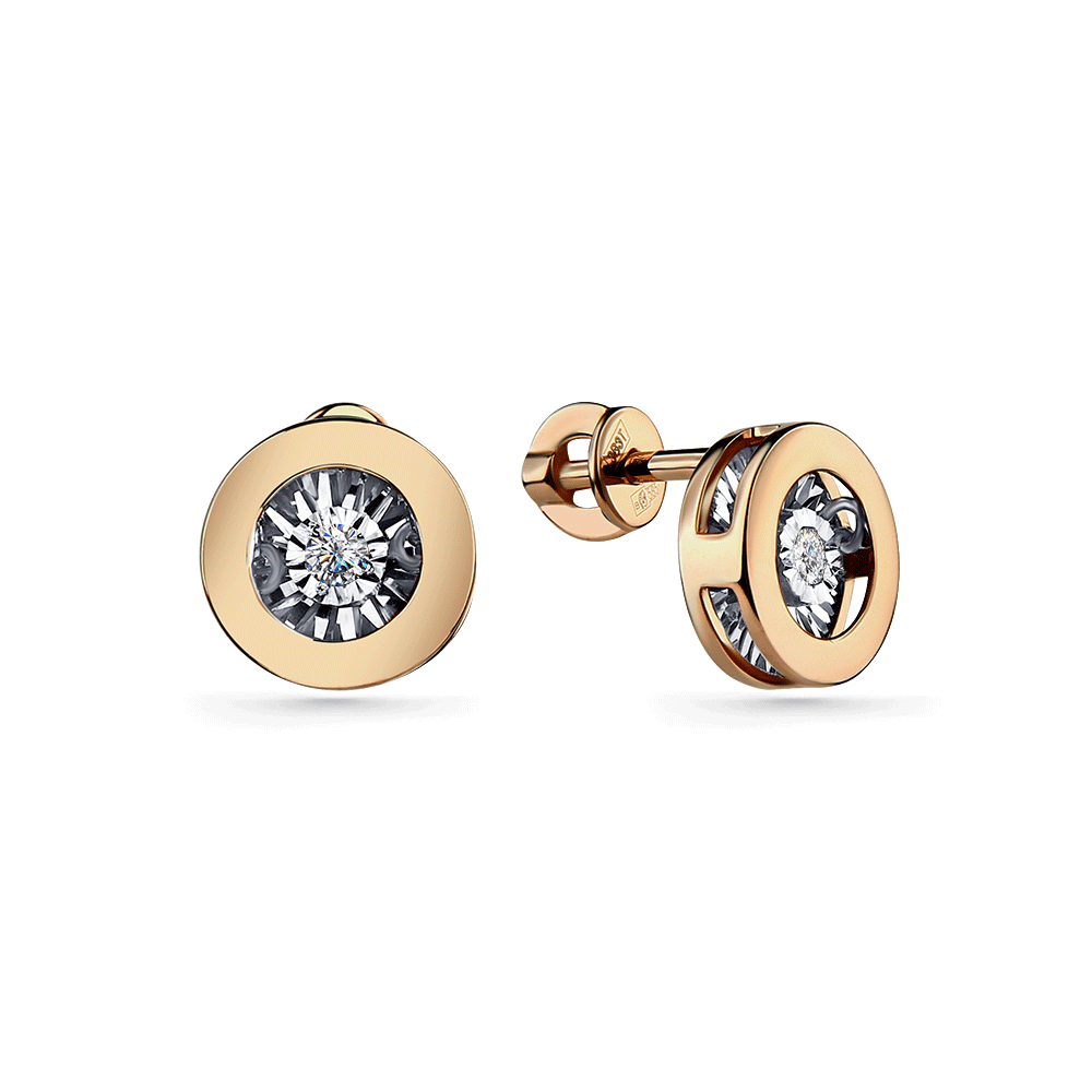Золотые серьги GRIGORIEV с танцующим бриллиантом Г12-11-5742-11-00 Г12-11-5742-11-00 фото