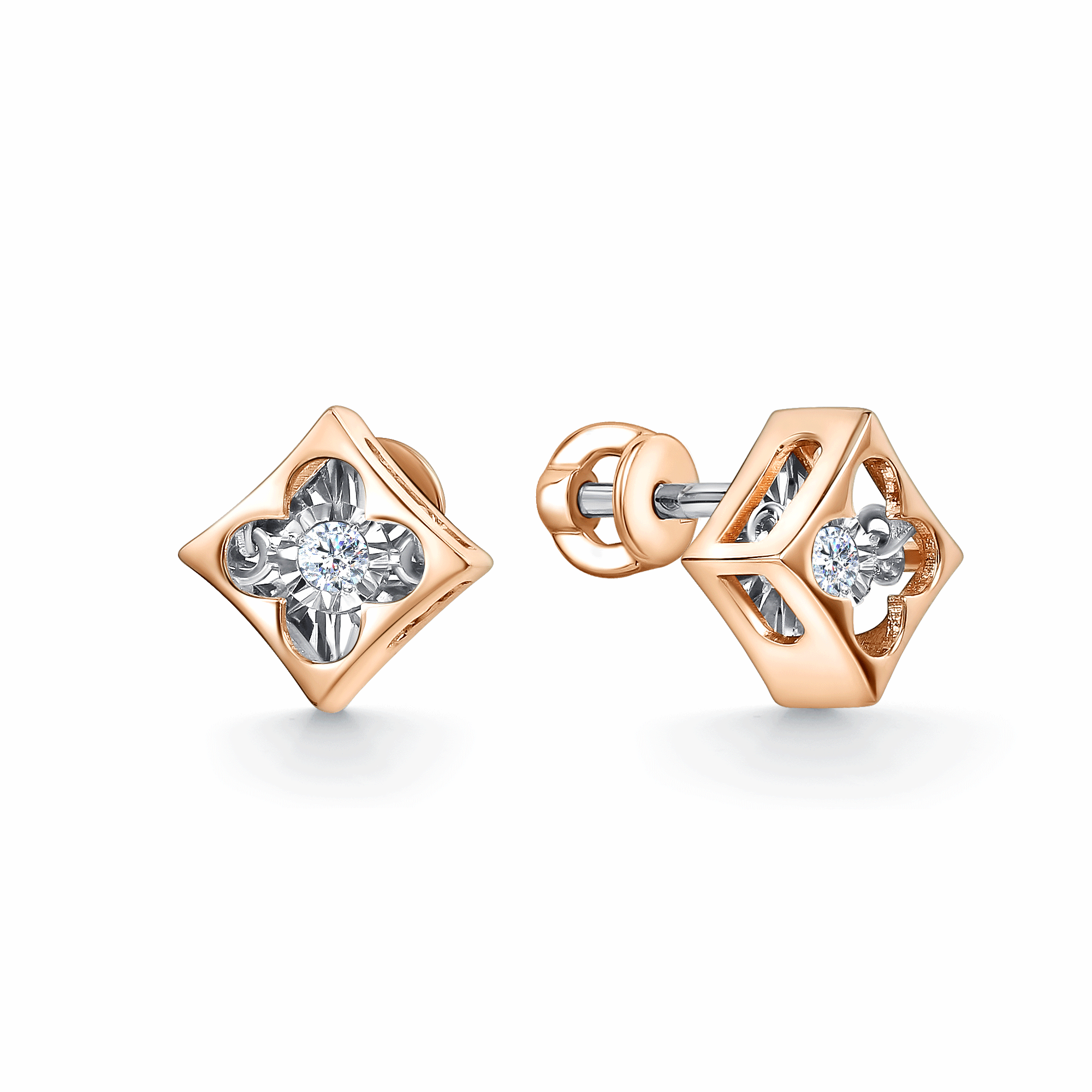 Золотые серьги GRIGORIEV с танцующим бриллиантом Г12-11-5957-11-00 Г12-11-5957-11-00 фото