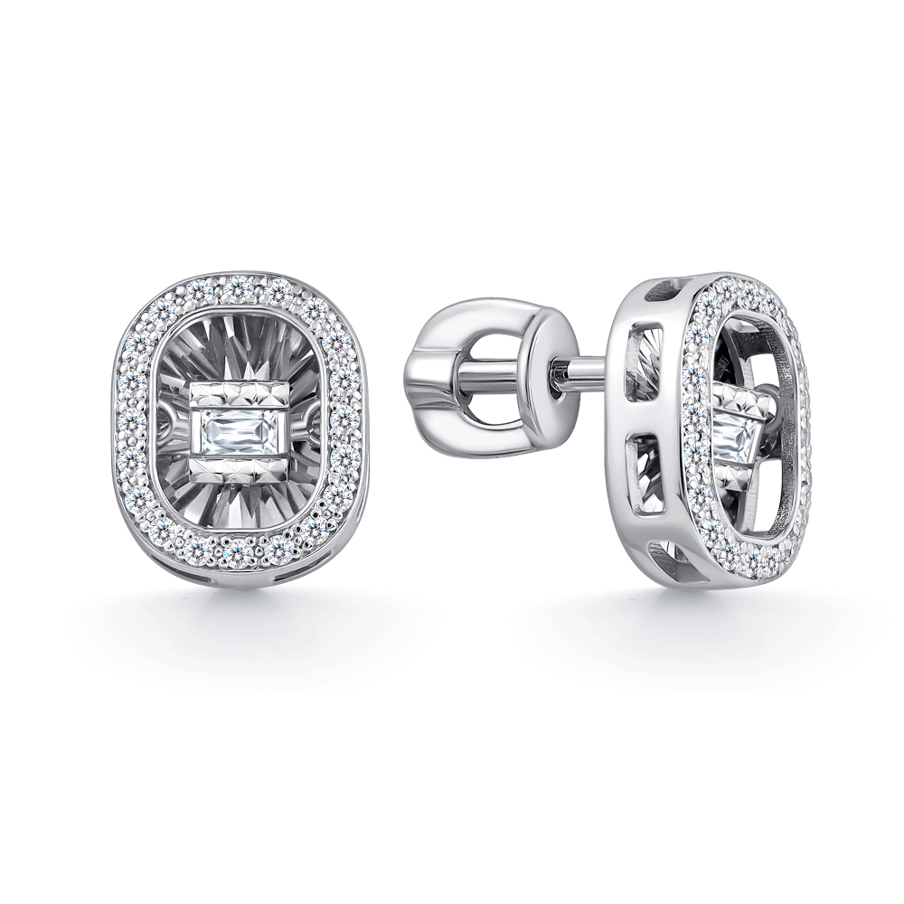 Серьги из белого золота GRIGORIEV с танцующим бриллиантом Г12-12-51047-11-00 Г12-12-51047-11-00 фото