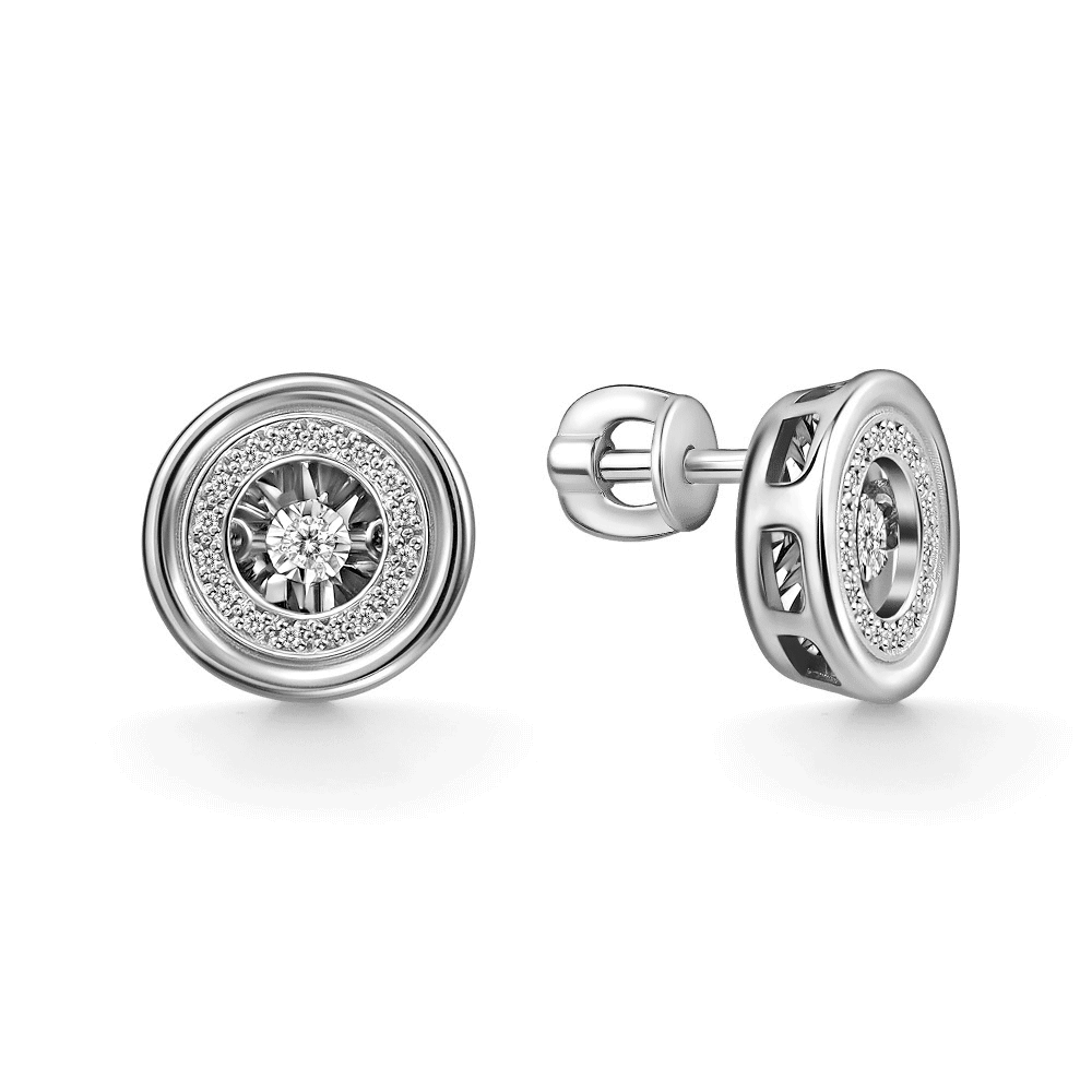 Серьги из белого золота GRIGORIEV с танцующим бриллиантом Г12-12-51064-31-00 Г12-12-51064-31-00 фото