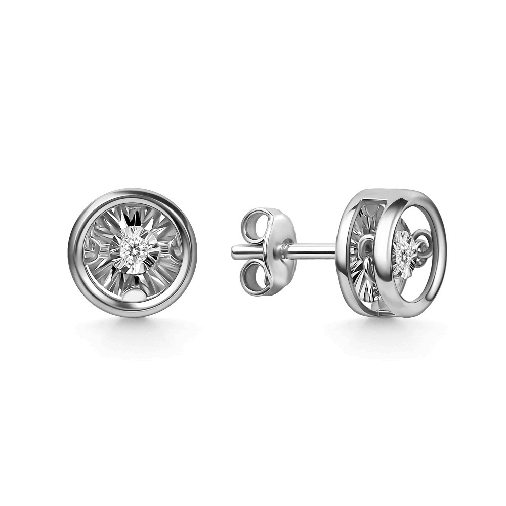Серьги из белого золота GRIGORIEV с танцующим бриллиантом Г12-12-51201-11-00 Г12-12-51201-11-00 фото