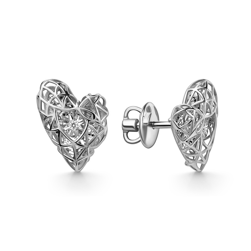 Серьги из белого золота GRIGORIEV с танцующим бриллиантом Г12-12-51251-11-00 Г12-12-51251-11-00 фото