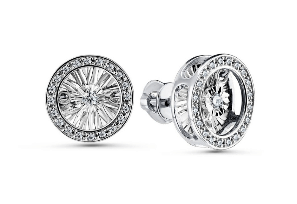 Серьги из белого золота GRIGORIEV с танцующим бриллиантом Г12-12-5478-31-00 Г12-12-5478-31-00 фото