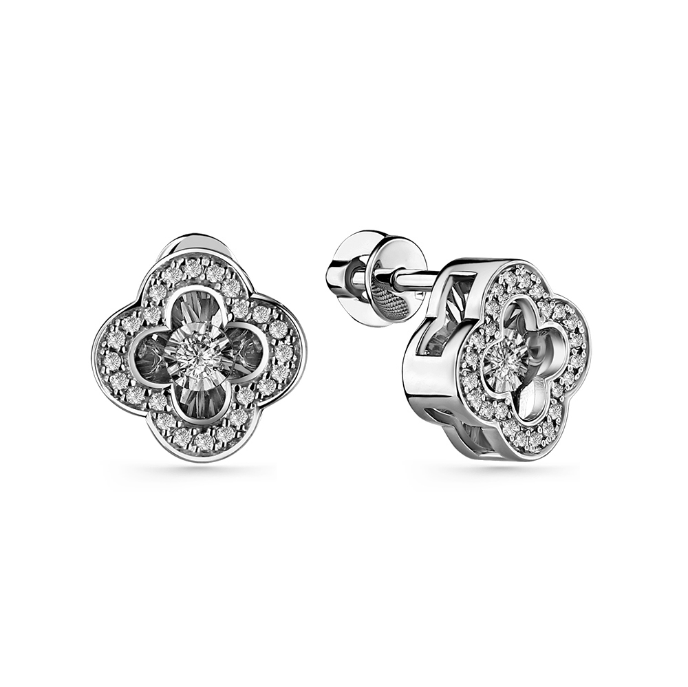 Серьги из белого золота GRIGORIEV с танцующим бриллиантом Г12-12-5891-31-00 Г12-12-5891-31-00 фото