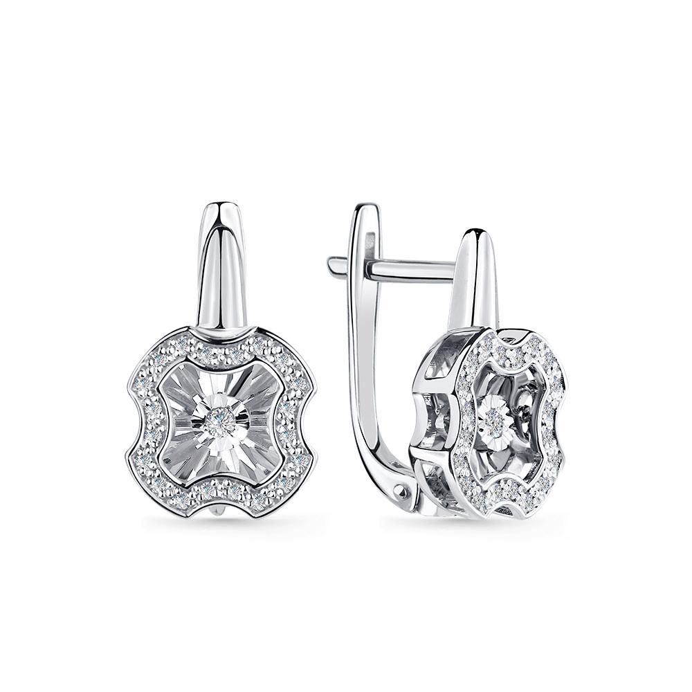 Серьги из белого золота GRIGORIEV с танцующим бриллиантом Г12-12-5893-31-00 Г12-12-5893-31-00 фото