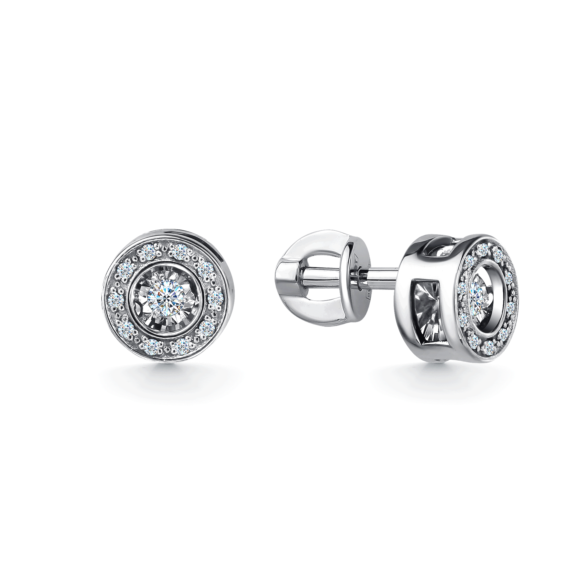 Серьги из белого золота GRIGORIEV с танцующим бриллиантом Г12-12-5905-31-00 Г12-12-5905-31-00 фото