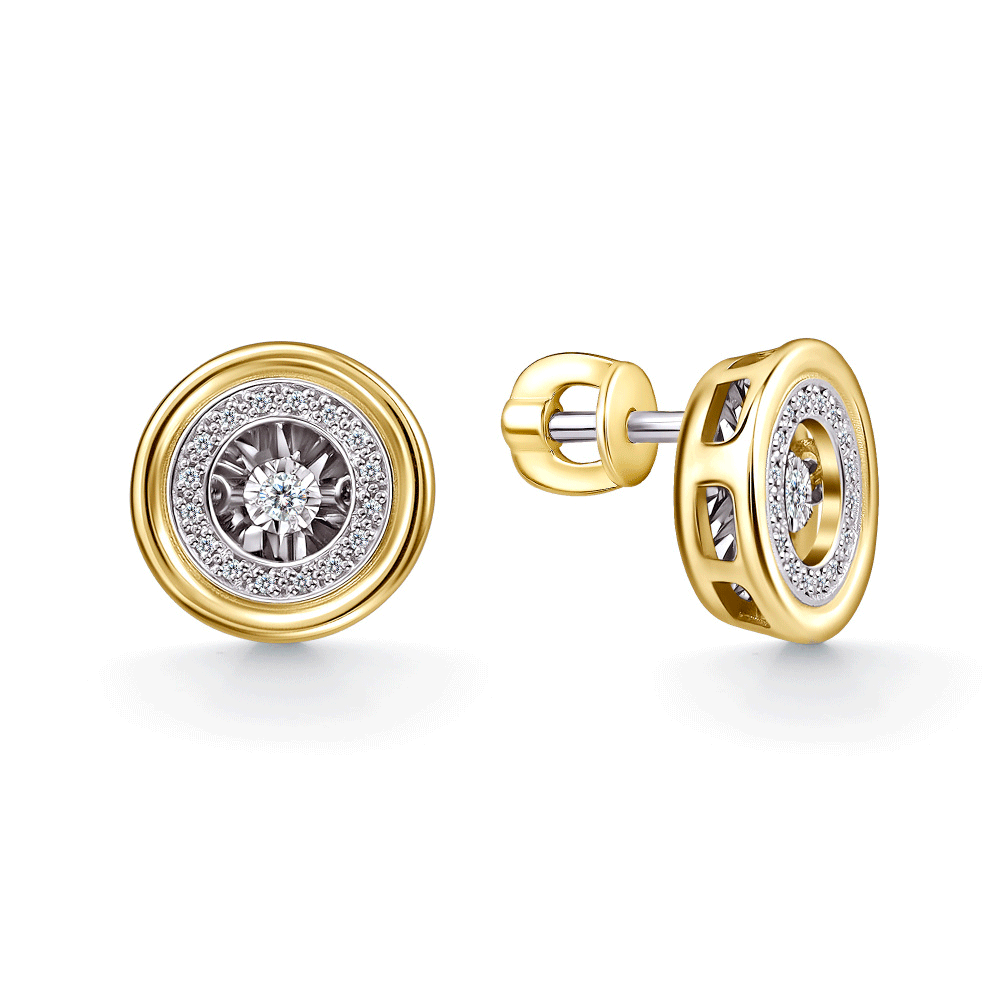 Серьги из лимонного золота GRIGORIEV с танцующим бриллиантом Г12-13-51064-31-00 Г12-13-51064-31-00 фото