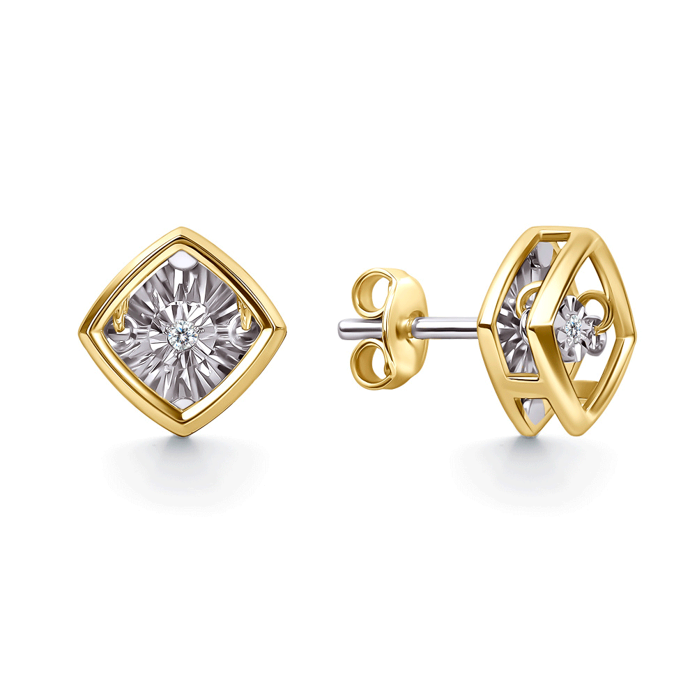 Серьги из лимонного золота GRIGORIEV с танцующим бриллиантом Г12-13-51200-11-00 Г12-13-51200-11-00 фото