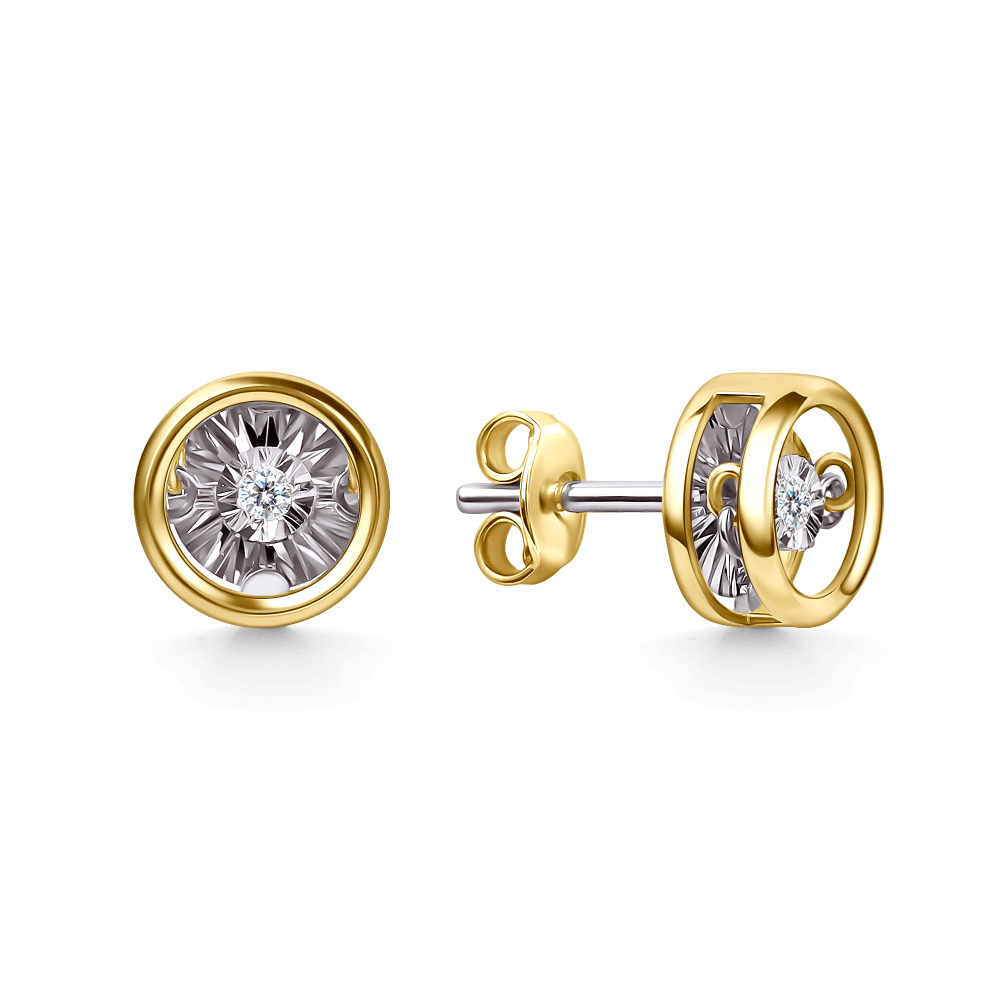 Серьги из лимонного золота GRIGORIEV с танцующим бриллиантом Г12-13-51201-11-00 Г12-13-51201-11-00 фото