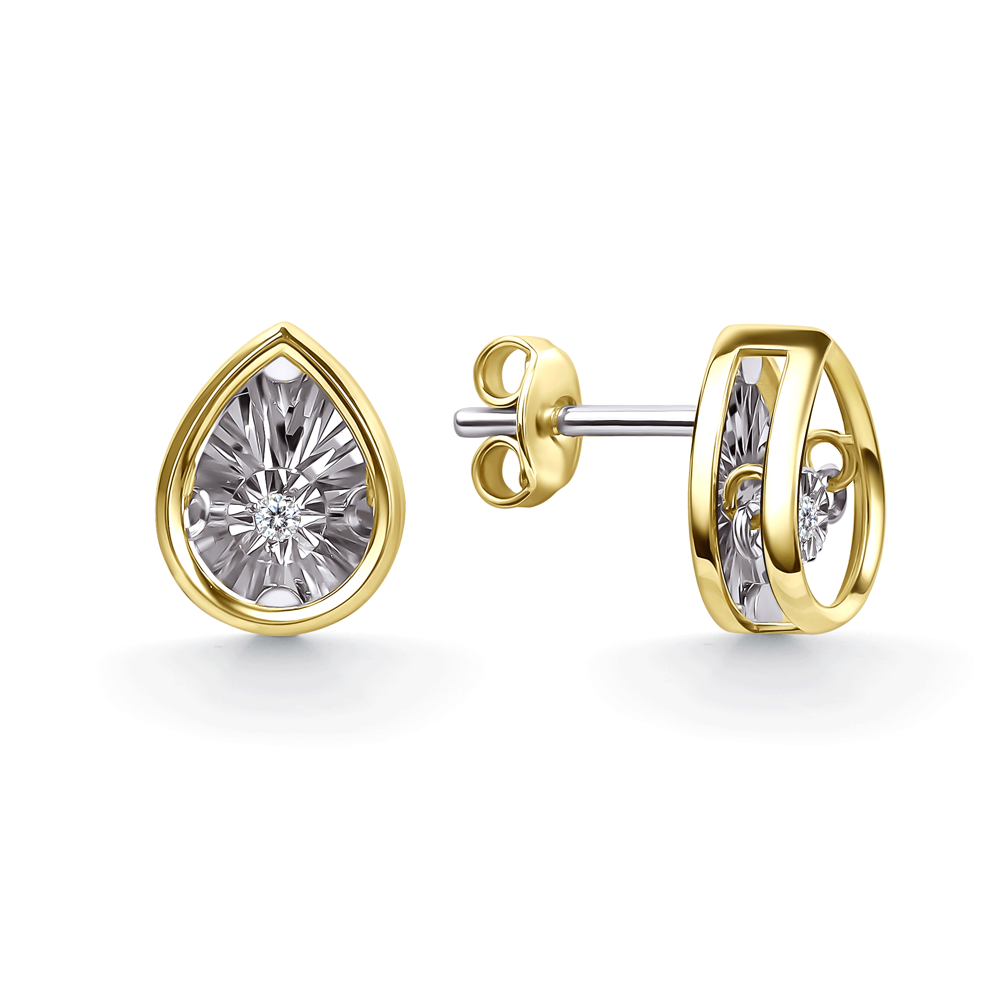 Серьги из лимонного золота GRIGORIEV с танцующим бриллиантом Г12-13-51202-11-00 Г12-13-51202-11-00 фото